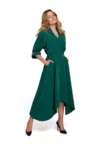 Rochie midi cu nasturi decorativi -  Poliester - Verde - XXL
