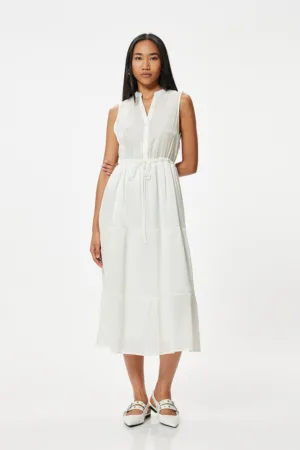 Rochie midi cu prindere in talie si aspect lucios