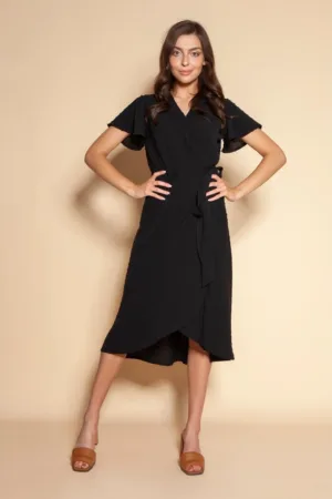 Rochie midi cu prindere laterala si model petrecut