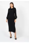Rochie midi cu slit lateral -