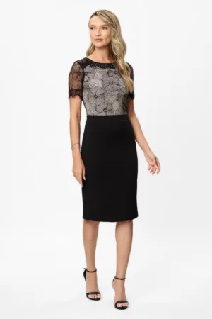 Rochie midi cu strat exterior de dantela