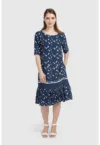 Rochie midi cu volane si buzunare