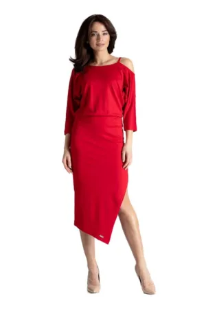 Rochie midi dama Belalon K479 rosie