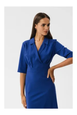 Rochie midi dama - Bohodawc - albastru de floarea de colt
