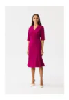 Rochie midi dama -  Bohodawc - pruna -