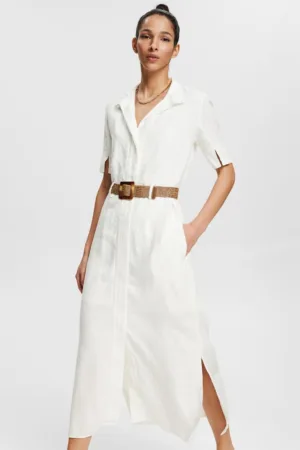 Rochie midi de in cu maneci scurte