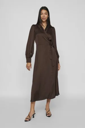 Rochie midi de satin cu model petrecut