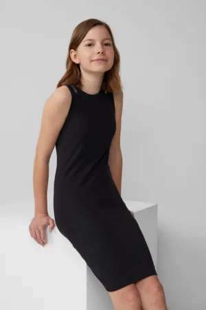 Rochie midi din amestec de bumbac