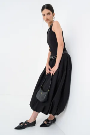 Rochie midi din amestec de bumbac cu buzunare laterale