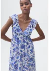 Rochie midi din amestec de lyocell cu model floral
