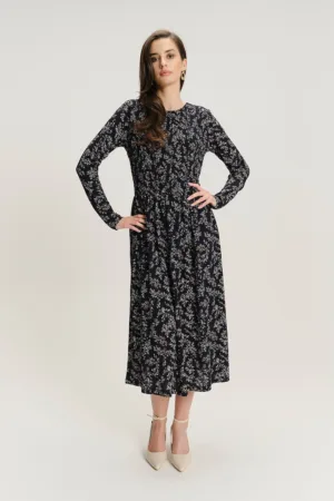 Rochie midi din amestec de modal cu model