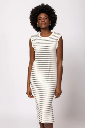 Rochie midi din amestec de modal cu model in dungi Vivero