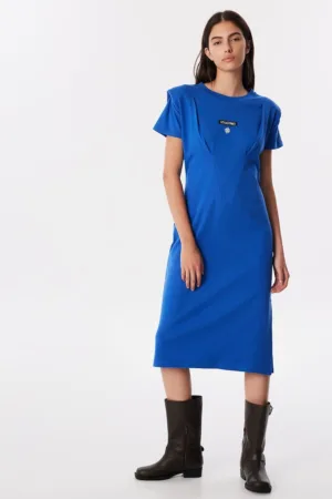 Rochie midi din bumbac cu croiala dreapta