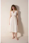 Rochie midi din bumbac cu decupaje pentru plaja