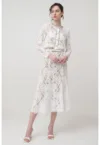 Rochie midi din dantela cu croiala pe bie si model 2 in 1