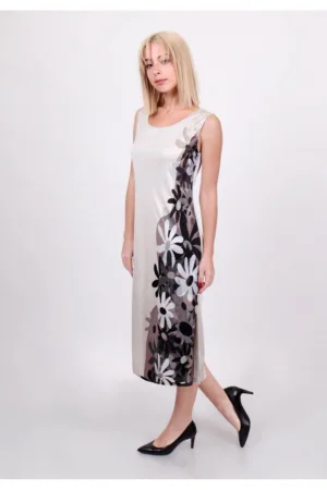 Rochie midi din rayon cu imprimeu floral
