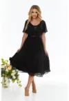 Rochie midi din sifon cu buline