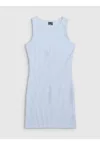 Rochie midi  din tricot - albastru - pentru femei