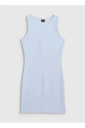 Rochie midi  din tricot - albastru - pentru femei