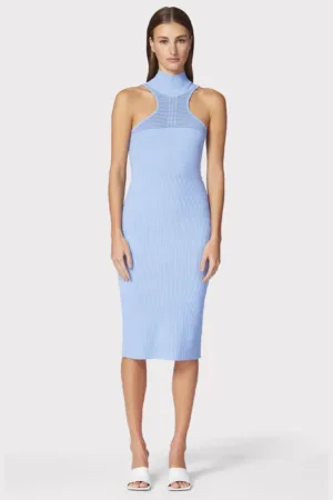 Rochie midi din tricot elastic - cu spate decupat