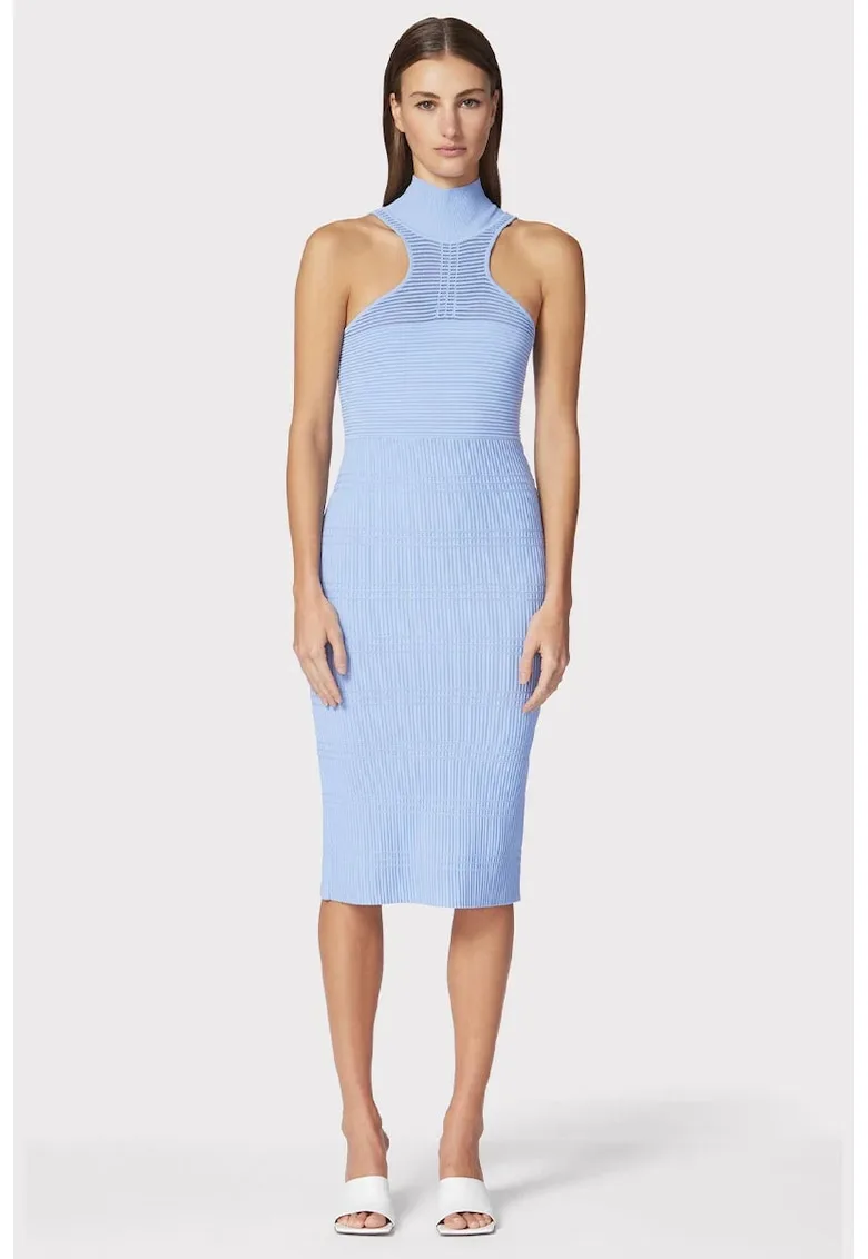 Rochie midi din tricot elastic - cu spate decupat