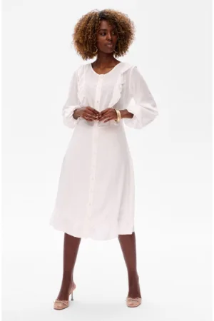 Rochie midi din vascoza cu volane Florence