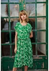 Rochie midi din vascoza verde