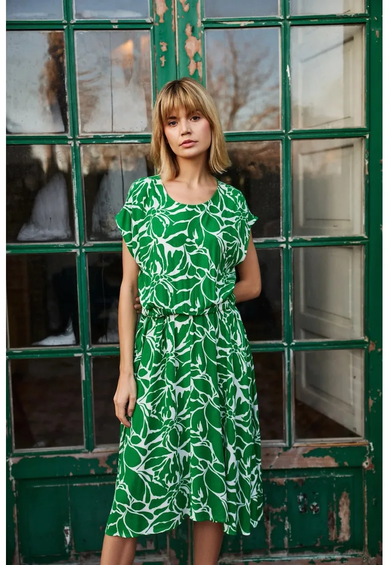 Rochie midi din vascoza verde