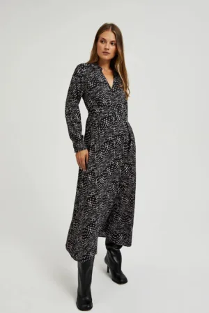 Rochie midi din viscose neagra