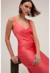 Rochie midi drapata de satin