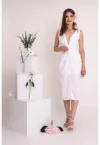 Rochie midi dreapta cu decolteu adanc in V Demetra