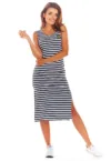 Rochie midi elastica cu slit -