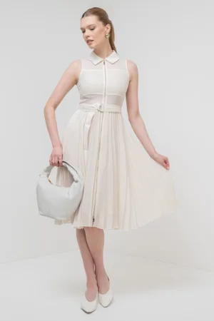 Rochie midi evazata Cereale