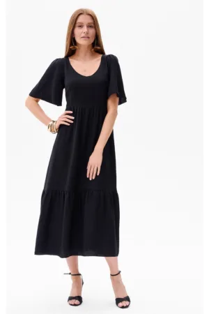 Rochie midi evazata cu decolteu in V Doris