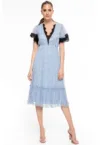 Rochie midi evazata de matase