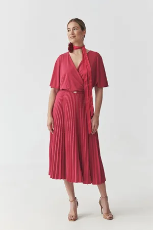 Rochie midi evazata din amestec de modal