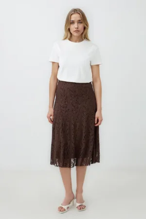 Rochie midi evazata din dantela