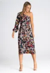 Rochie midi  imprimeu floral - multicolor - poliester