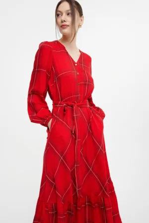 Rochie midi in carouri