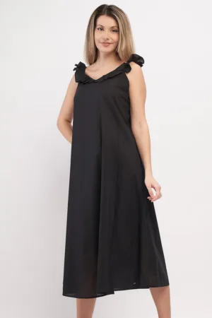 Rochie midi lejera cu volane