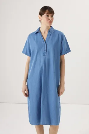 Rochie midi lejera din denim