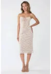 Rochie midi mulata  guler patrat - material subtire - bej