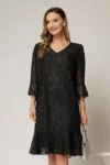 Rochie midi neagra cu fir lurex
