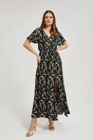 Rochie midi neagra cu model