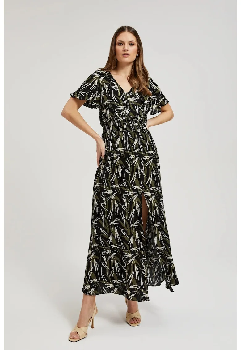 Rochie midi neagra cu model