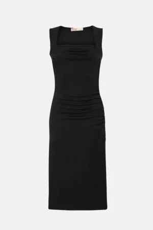 Rochie midi -  negru - poliester