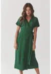Rochie midi petrecuta din lyocell cu model uni