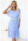 Rochie midi plisata cu curea lata -