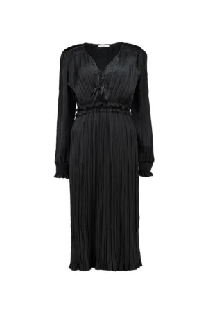 Rochie midi plisata de satin