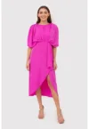 Rochie midi roz DA1506 HOT PINK